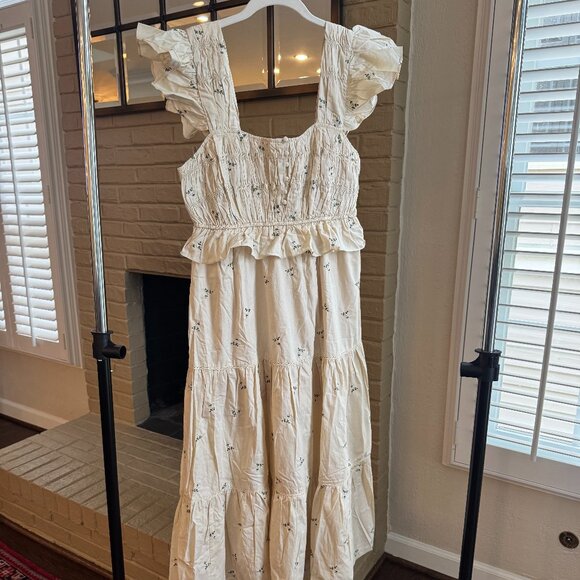 Tuckernuck OPT Beige Floral Embroidered Alana Dress NWT - Picture 1 of 7